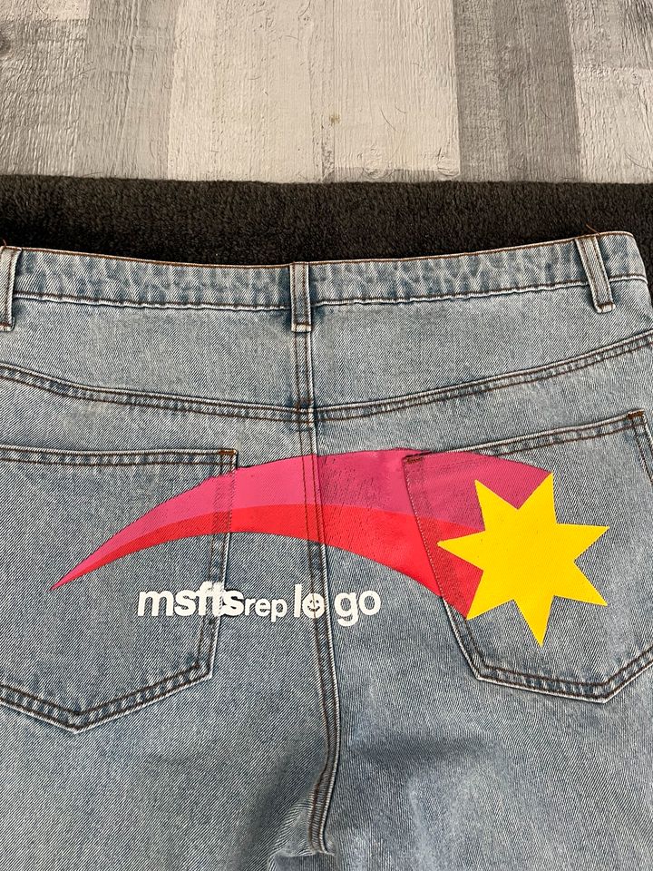 Msftsrep Trippy Summer Rainbow Logo Printed Denim in Ludwigsburg