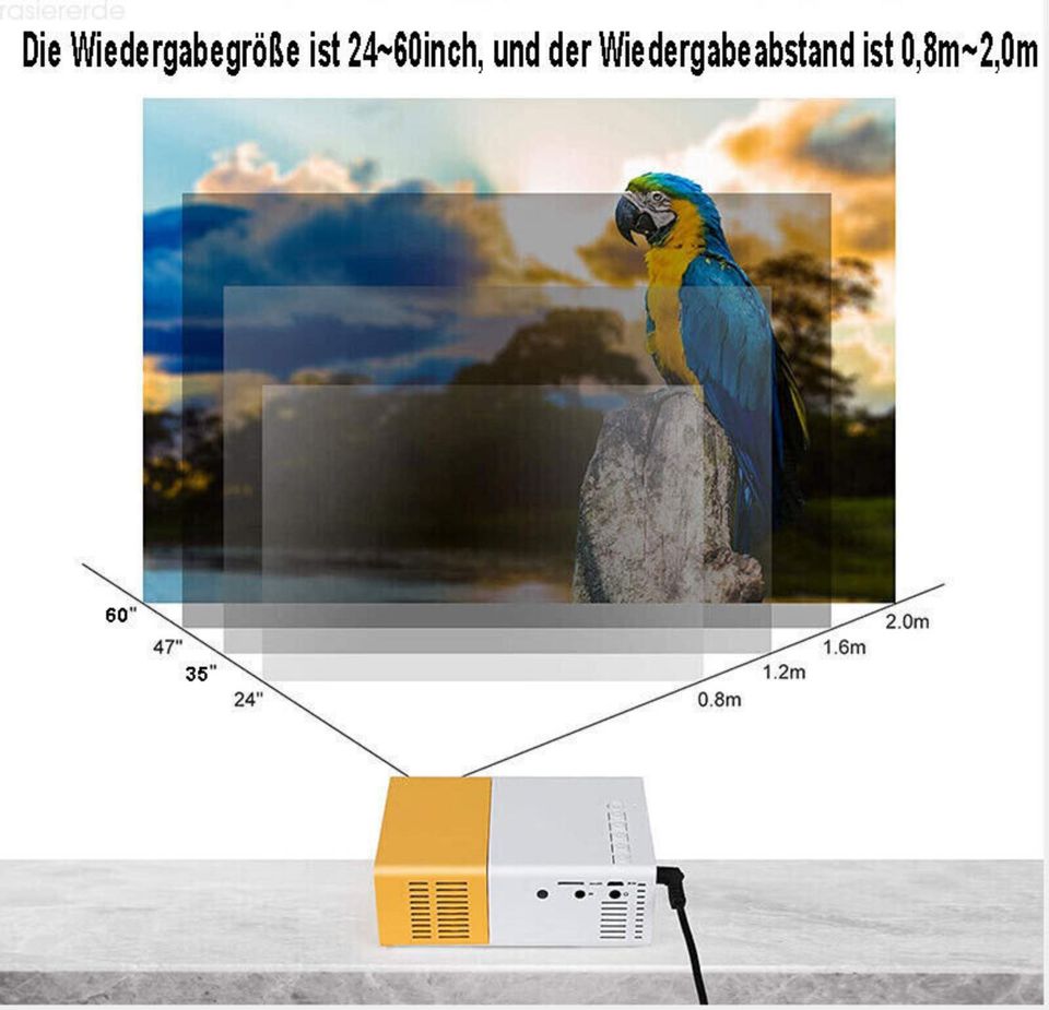 Projektor Miniprojektor mit hochauflösendem 1080P LCD BLAU NEU in Berlin