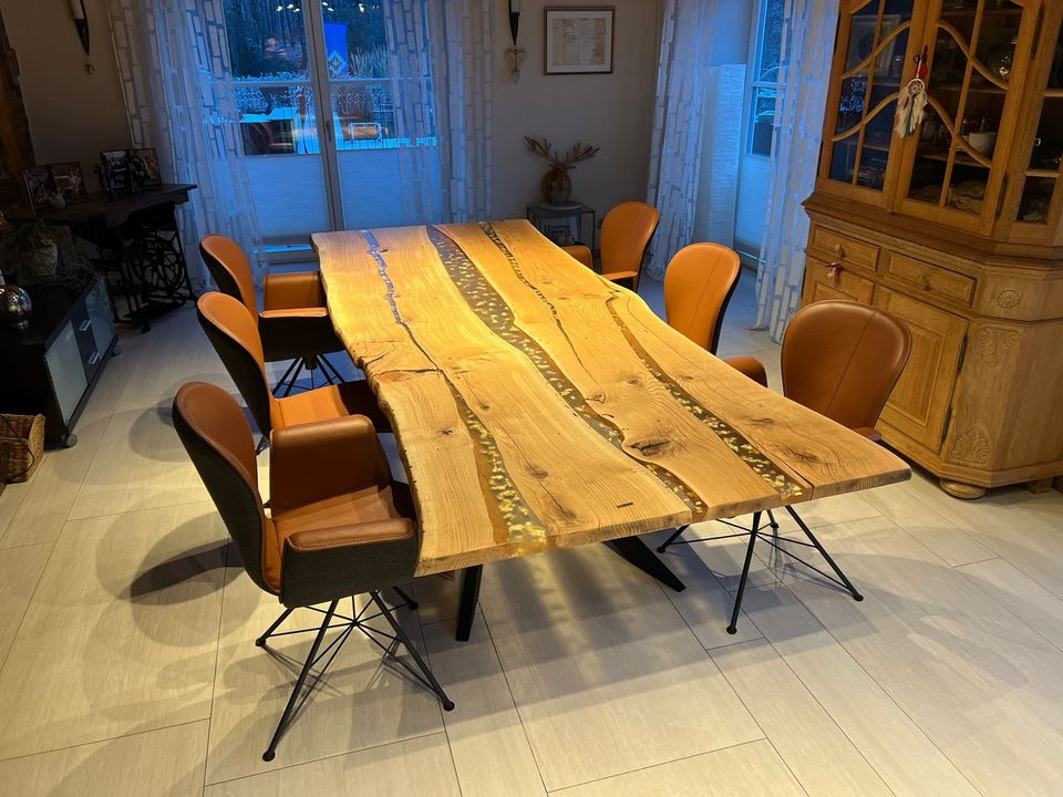 Tischplatte 300cm×110cm Eiche Baumkantentisch Eichenplatte Esszim in Herford