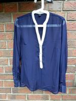 Amisu Tunika Bluse blau/weiß Gr. M Langarm Sommer-Oberteil Schleswig-Holstein - Flintbek Vorschau