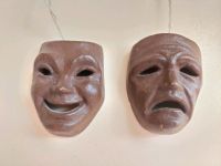 Masken Paar Lachen/Weinen, Freude/Trauer zum Aufhängen, Keramik Dresden - Blasewitz Vorschau