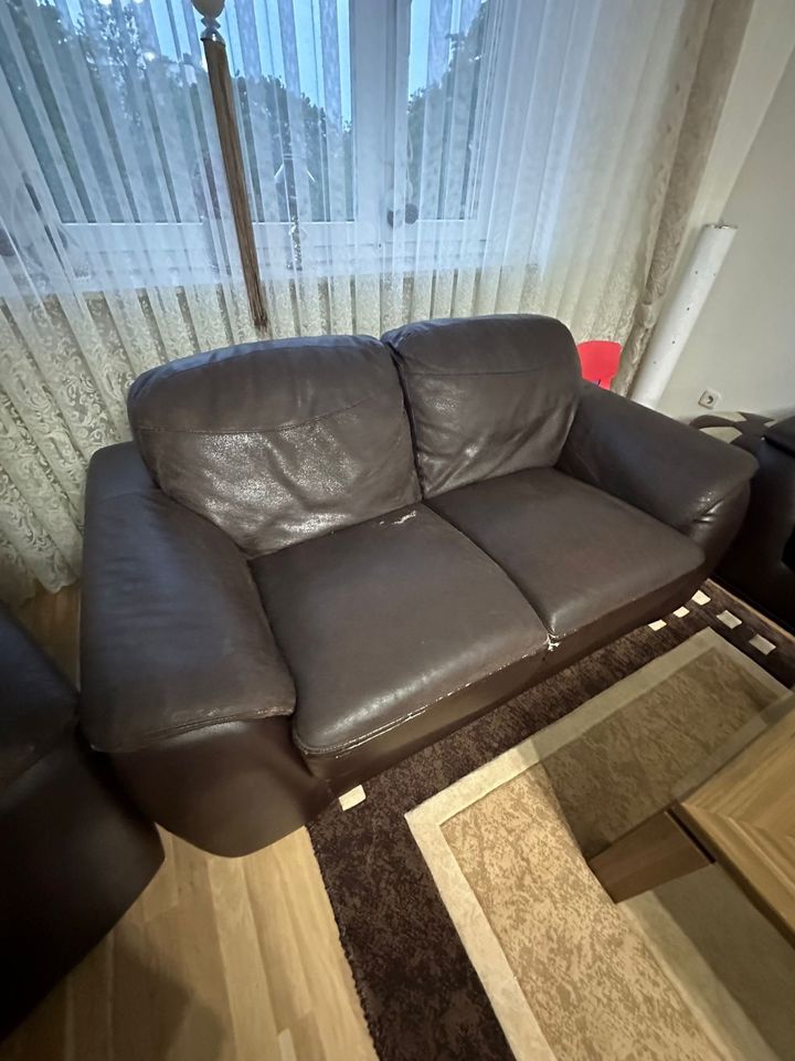 Ledercouch, Wohnzimmercouch, Wohnzimmer Garnitur in Ludwigshafen