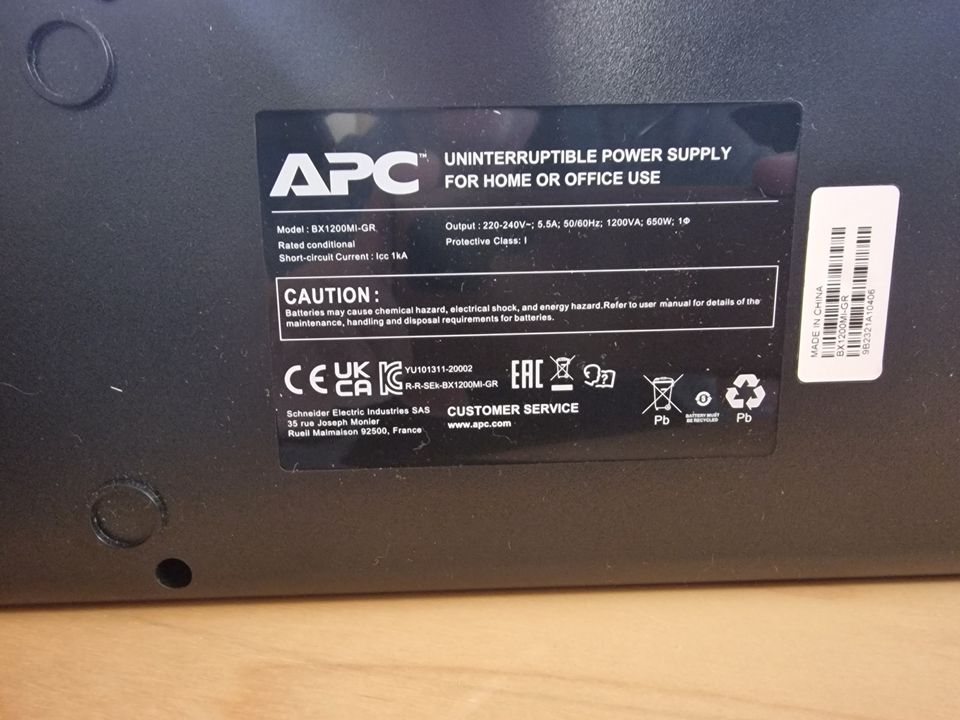 APC Back UPS BX – BX1200MI-GR unterbrechungsfreie Stromversorgung in Bochum