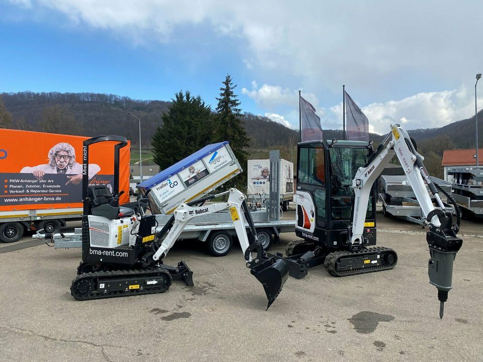 Bagger Minibagger Bobcat E10z E19 mieten ausleihen Baumaschinen in Mühlhausen im Täle