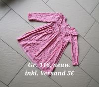 ⭐️Leichtes Kleid Langarm Rüschen rosa m. Blümchen 116 Dresden - Gorbitz-Süd Vorschau