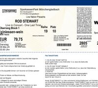 2 Tickets Rod Stewart Mönchengladbach 28.05. Bonn - Bad Godesberg Vorschau