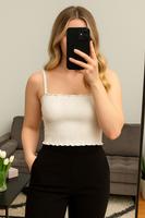 Weißes H&M Smock-Top | Gr. XS / 34 | Cropped, Slim Fit Baden-Württemberg - Brackenheim Vorschau