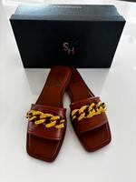 Hammerstein Designer Leder Schuhe Sandalen Gold Kette neu Bayern - Gilching Vorschau