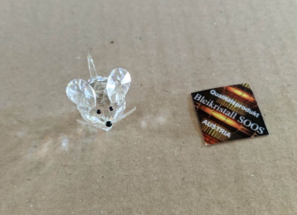 OVP NEU Maus Mäuschen Bleikristall 4cm in Muldenhammer