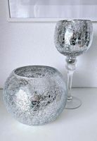 Deko-Kugel Vase groß & Windlicht crackled Glas Art bauernsilber Bayern - Gablingen Vorschau