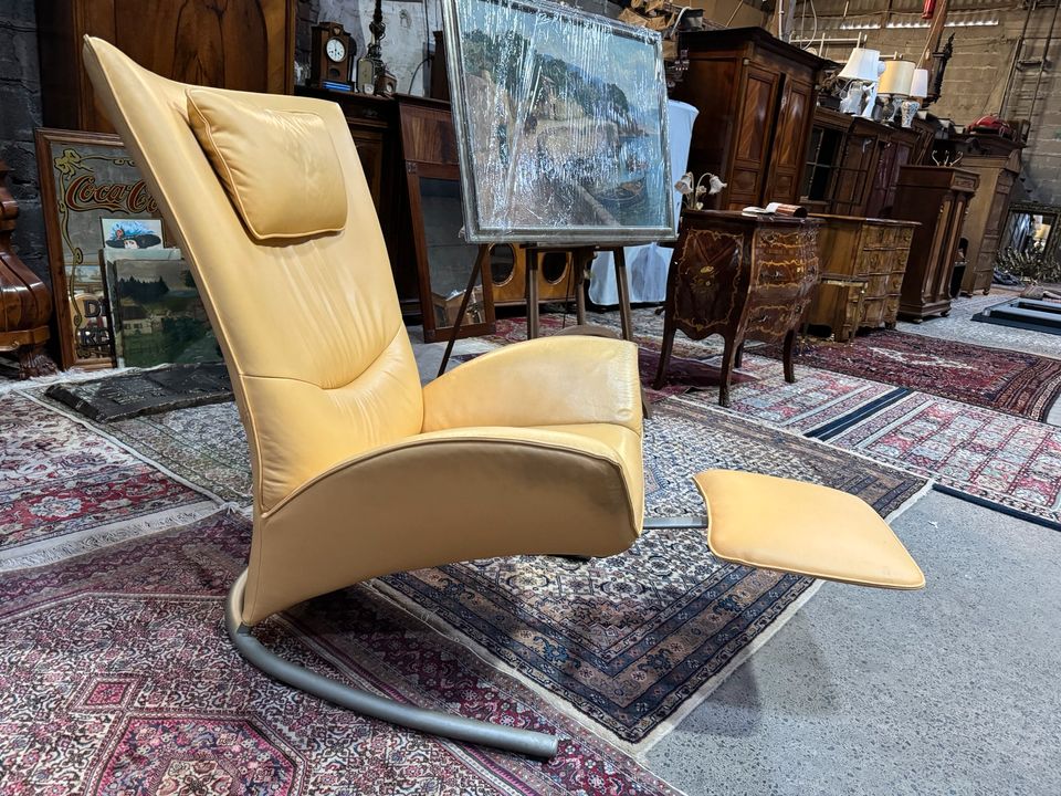 Rolf Benz Designer Sessel | Echt Leder, Beige in Taunusstein