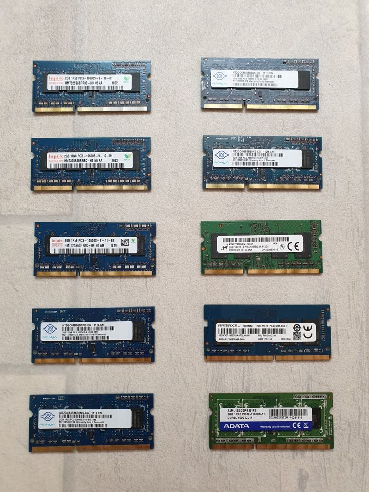 10x 2GB DDR3 DDR3L RAM Arbeitsspeicher PC3L PC3 Konvolut 10 Stück in Celle
