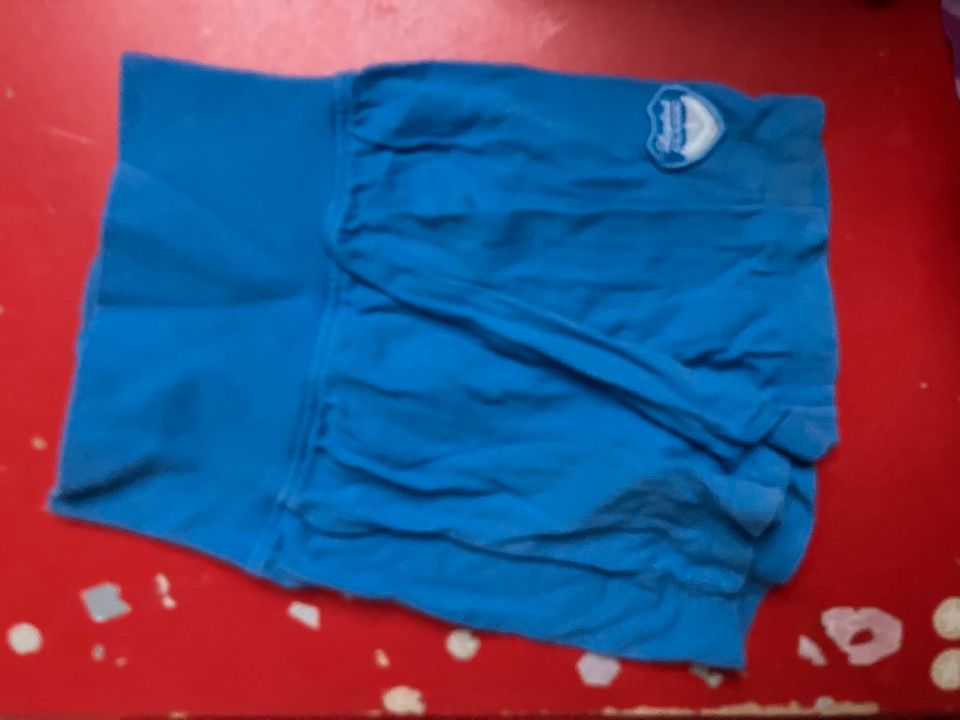 74 kurze Hose Shorts blau hohes Bündchen in Olfen