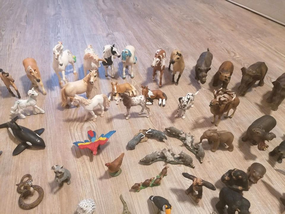 Schleich-Tiere  Sammlung(80 Stück) in Nersingen