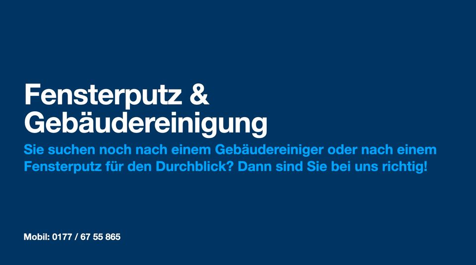 Fensterputz & Gebäudereinigung in Hannover