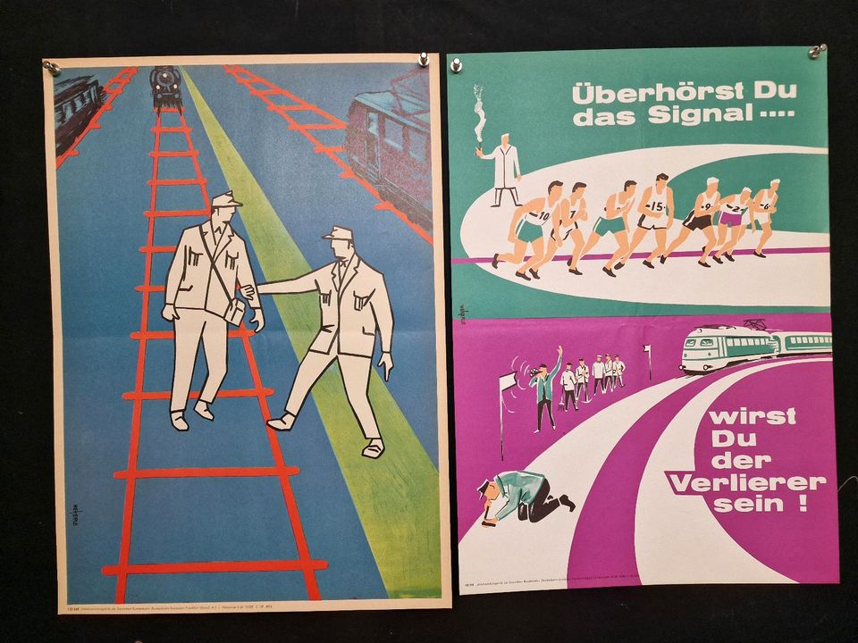10 alte DB UVV DIN A2 Plakate 50er-80er Jahre Unfallverhütung #12 in Heusweiler