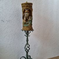Dekorative handgeschnitzte Motiv-Kerze Eule mit Ständer - Vintage Hessen - Wiesbaden Vorschau