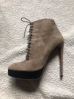 Alaïa Ankle Boots Geschnürt Rauleder Braun Beige Plateau Hessen - Offenbach Vorschau