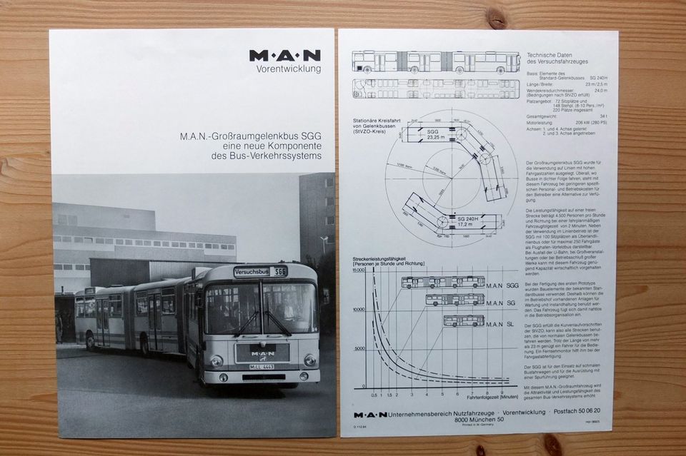 Autoprospekte Bus: MAN SÜ240 & MAN SGG Doppelgelenkbus in Oberammergau