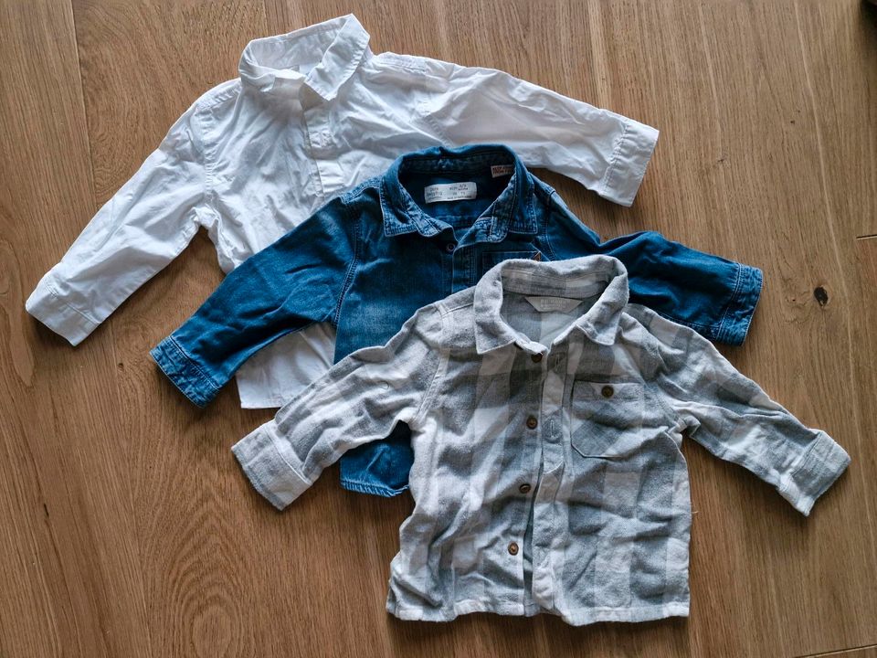 Zara C&A Primark Hemd Baby Jeanshemd weiß 74 in Meckenheim