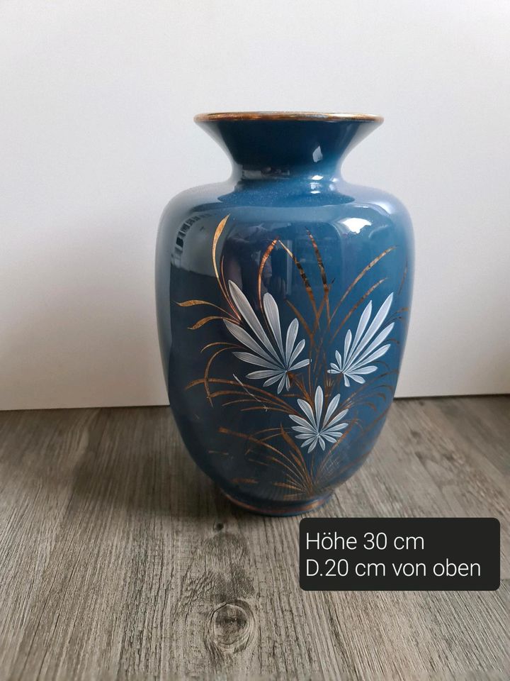 Vase deko dekoration blumenvase bodenvase blau in Kassel