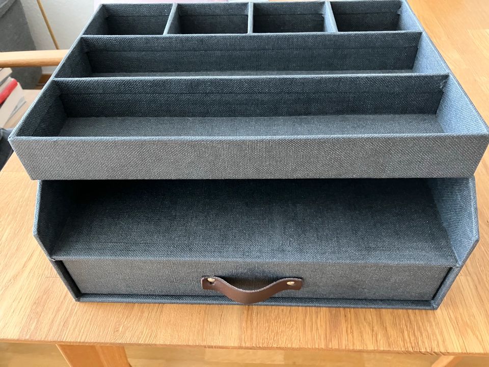 Bigso Box of Sweden Grau Leinen optik Schreibtisch organizer in Bielefeld