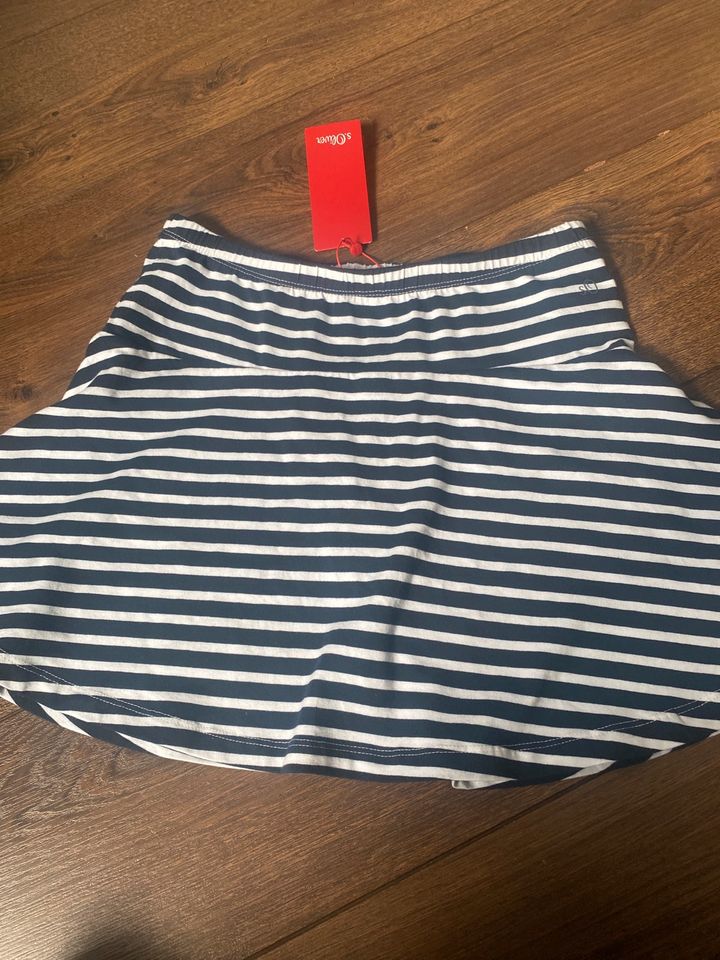 S.Oliver Mädchen Rock Jersey blau Weiß Gr 164 neu in Mauritz