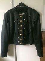 Lederjacke Schwarz Gold Knöpfe Neu Kurz Crop Hessen - Rotenburg Vorschau