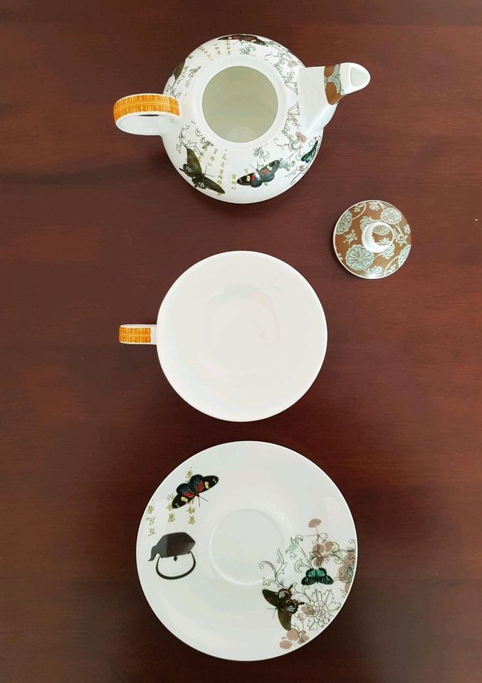 Teekanne Tasse Porzellan Paula Scaletta Tea for One Schmetterling in Hannover