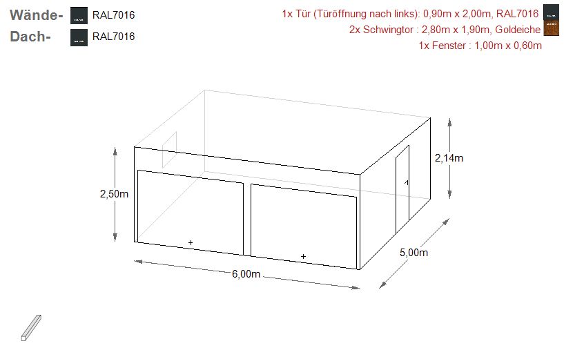 Garage Blechgarage 6 x 5 x 2,5m in Holzoptik Lagerschuppe | 8512! in Schwäbisch Hall