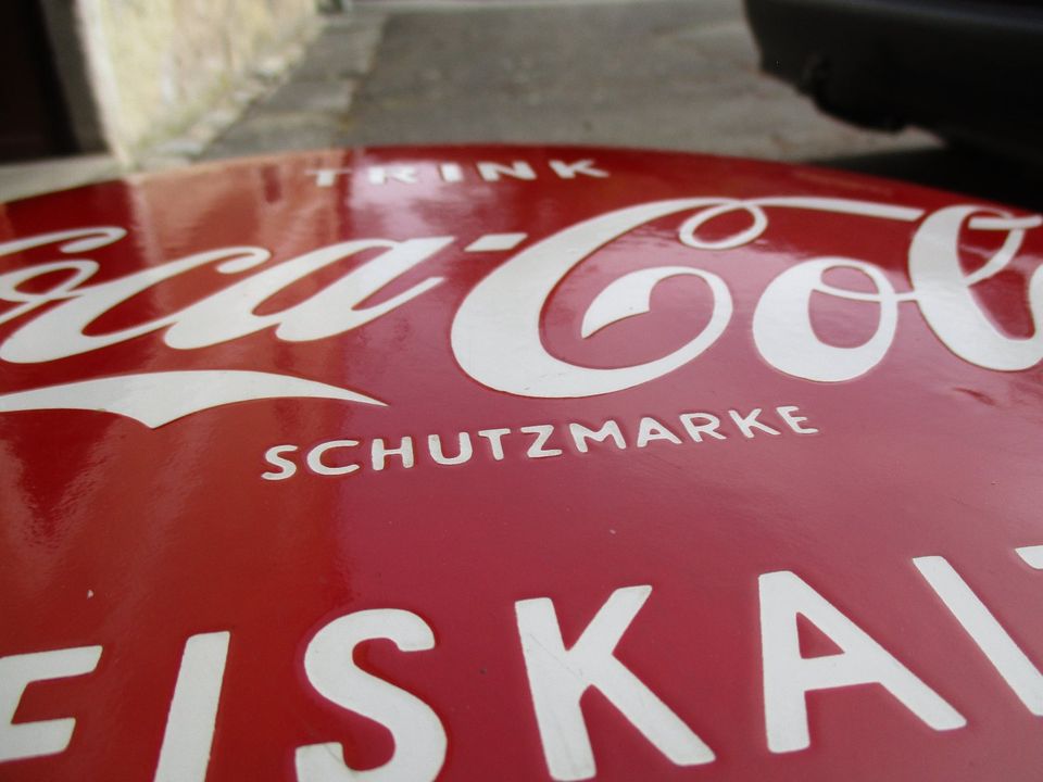 Coca Cola,Emailleschild,50er,Original,Cola Button in Weiden (Oberpfalz)