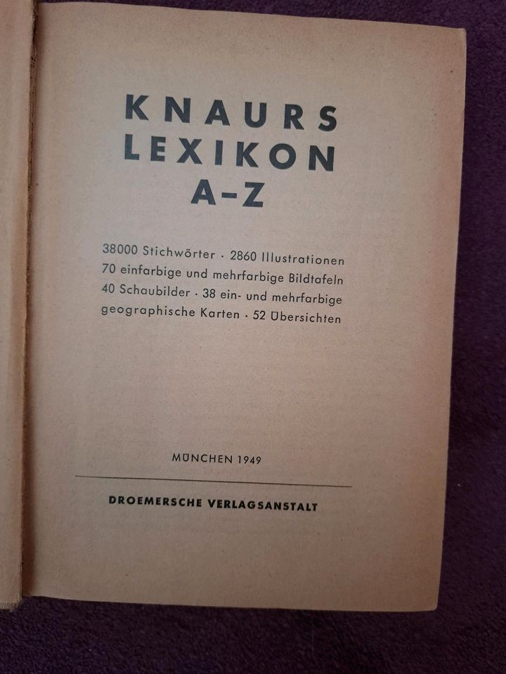 Antiquarisch, Knaurs Lexikon v. A-Z, 1949, gut in Fockbek