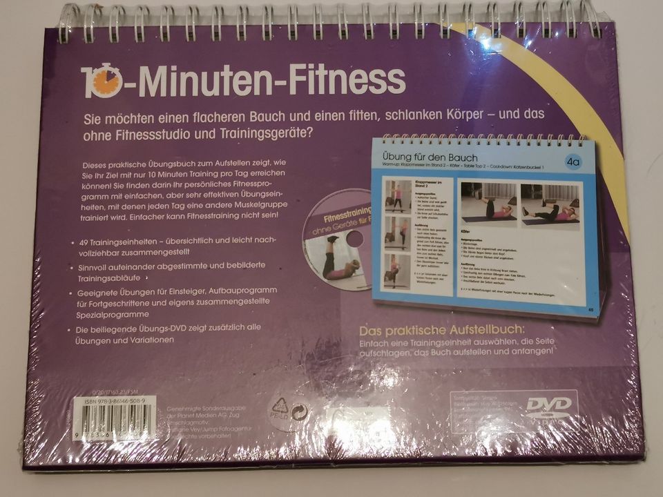 10-Minuten-Fitness ohne Gerät für Frauen Aufstellbuch mit DVD OVP in Bous