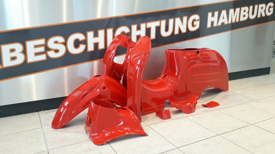 Pulverbeschichtung Piaggio Ciao Mofa Rahmen Gabel Gepäckträger um in Hamburg