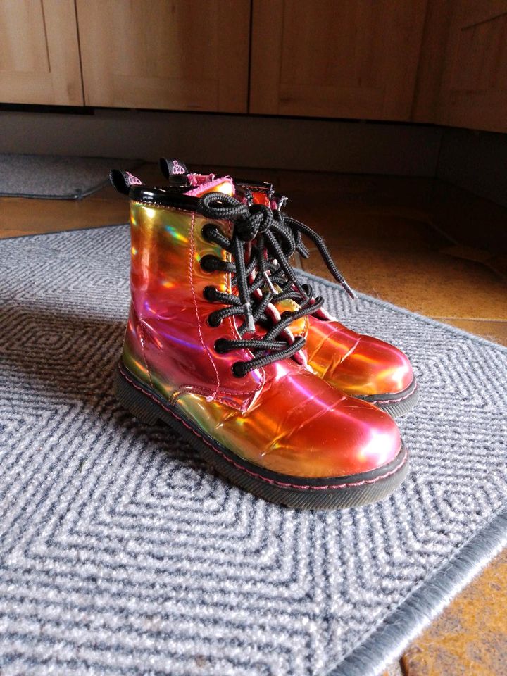 Schuhe, Größe 27, leicht gefüttert, Stiefeletten, bunt metallic in Reichshof