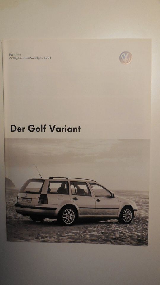 VW Golf IV Variant Prospekt mit Preisliste in Haren (Ems)