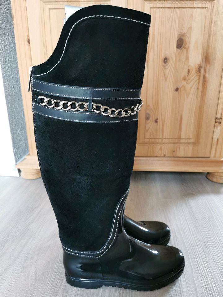 Ovye Gummistiefel Wildleder, schwarz, 39, NEU in Rot am See