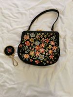 Handtasche Gobelin Stickerei Blumenmuster Vintage + Spiegel Hessen - Staufenberg Vorschau