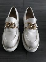Marco Tozzi Loafer Gr.40 creme /gold einmal getragen Nordrhein-Westfalen - Wülfrath Vorschau