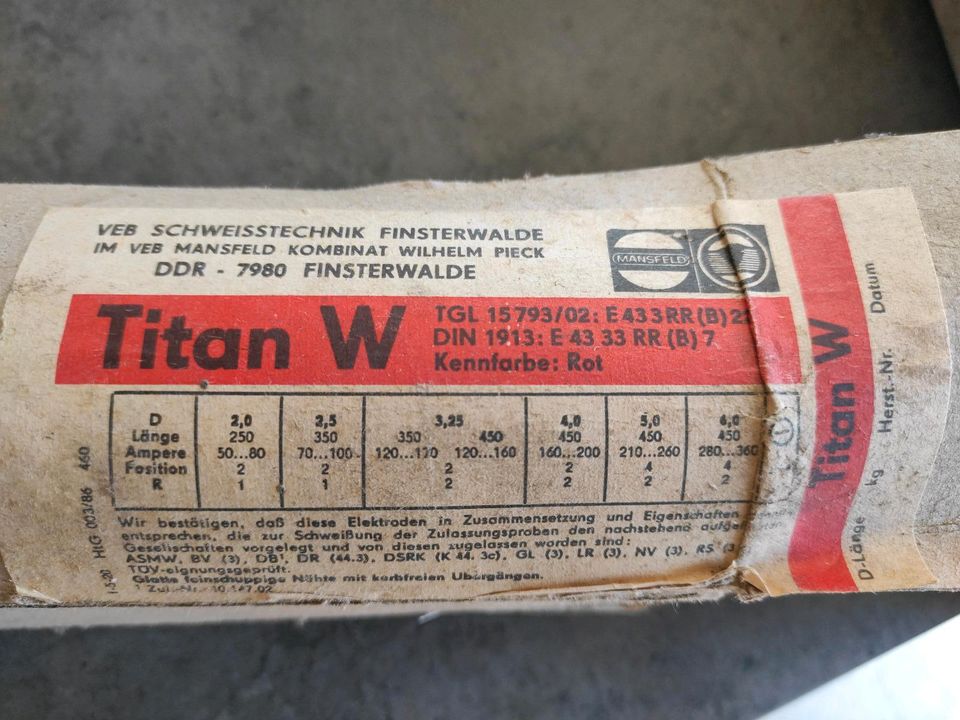 Schweißelektroden Titan W DDR in Wiepersdorf