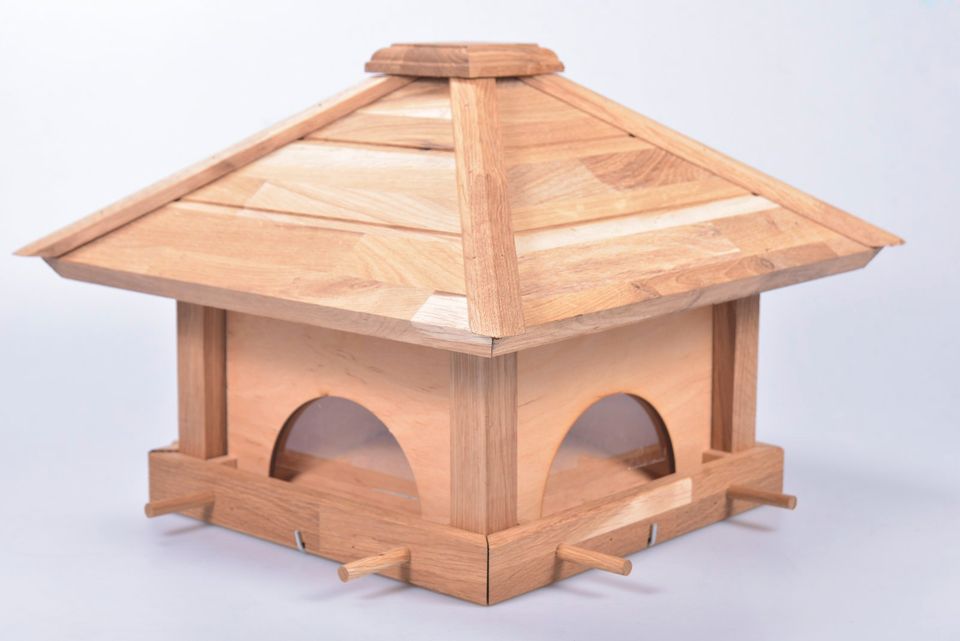 Großes Vogelfutterhaus Eiche mit 4 „Schubladen“ Vogelhaus massiv in Schwarmstedt