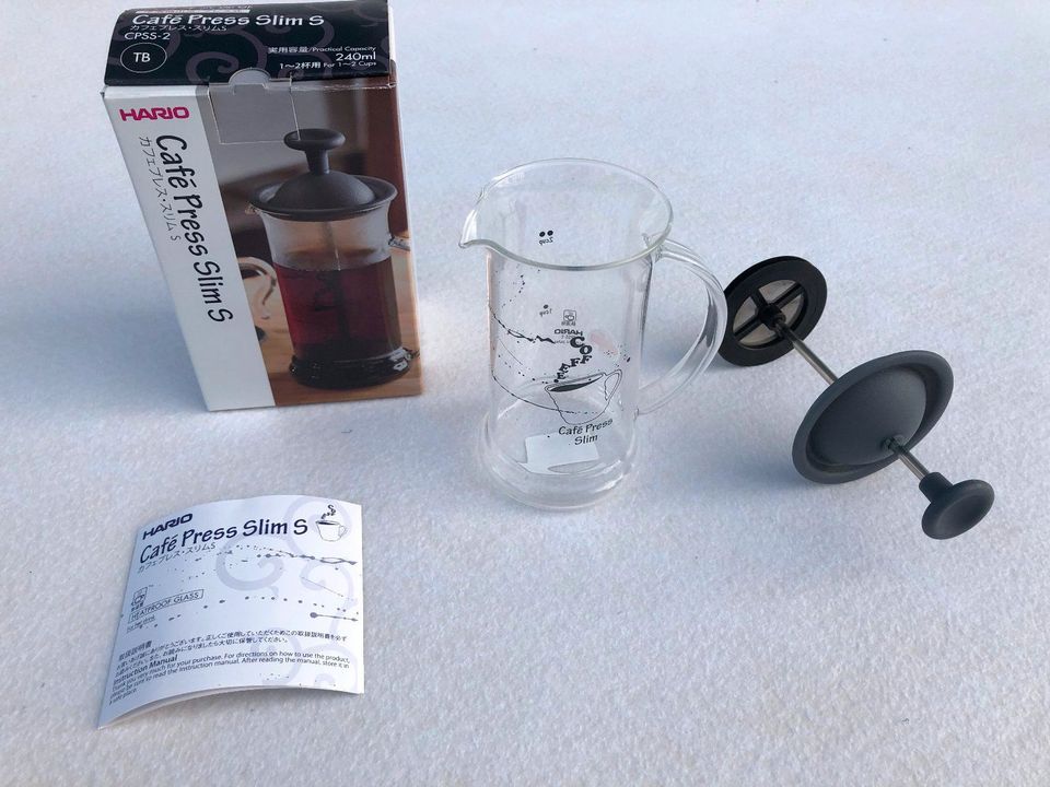 Hario Café Press slim S, FrenchPress, Kaffeezubereiter, 240ml NEU in Felsberg