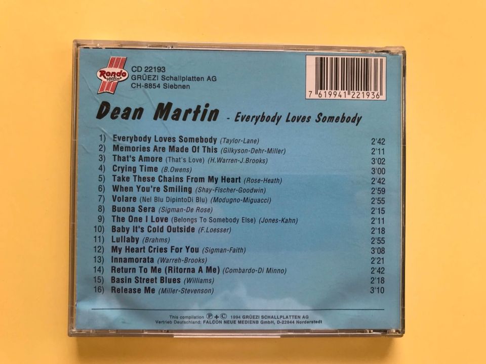 Top CD Dean Martin "Everybody loves somebody", sehr guter Zustand in München