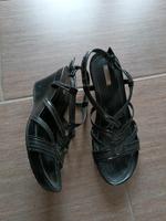 Geox Sandalen schwarz mit Keilabsatz in Gr. 37 aus Leder Nordrhein-Westfalen - Hamm Vorschau