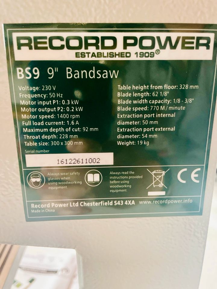 Record Power RPTBS9 Standsäge in Pfaffen-Schwabenheim