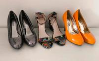 Gr. 36 Lack Pumps Sandalen High Heels silbern orange JE 10 € Bayern - Ansbach Vorschau