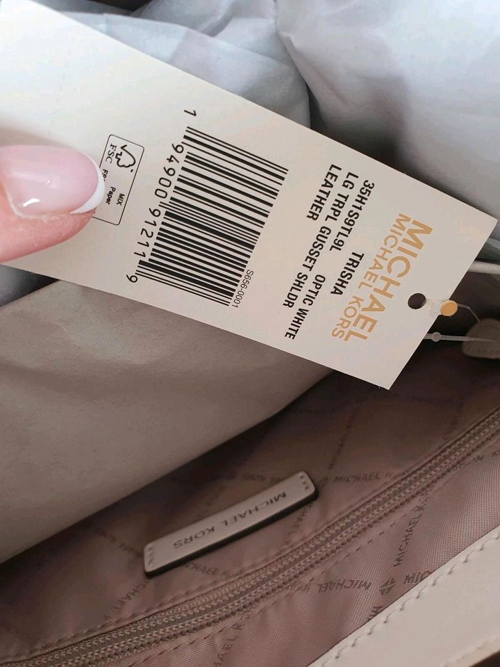Neue Michael Kors Handtasche Shopper Trisha Creme weiß m.Etikett in Hachenburg
