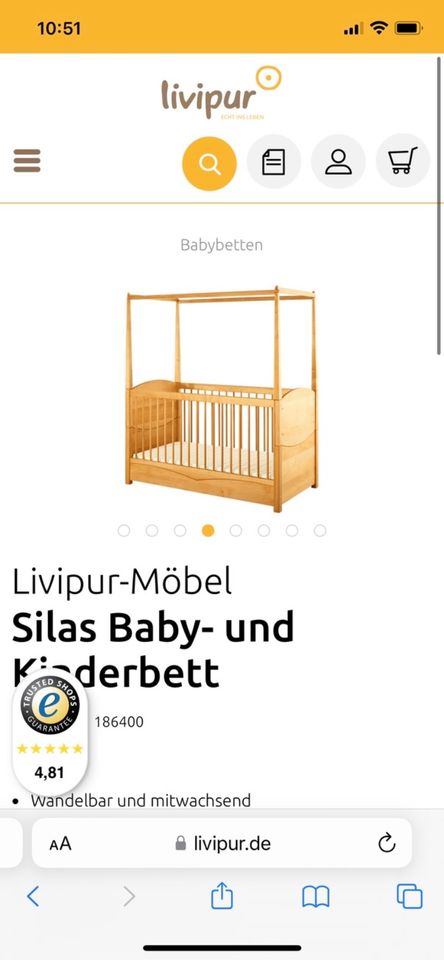 2 x Livipur Silas Baby- und Kinderbett Massivholz Waldorf Öko in Wetter (Ruhr)