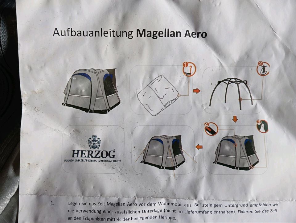 Herzog Magellan Aero Camping-Luft-Vorzelt 340x340cm in Offenau