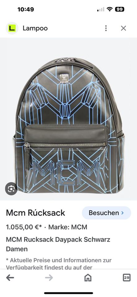 MCM Rucksack, Modell Bionic in Ramstein-Miesenbach